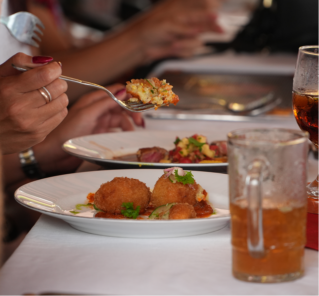 Croquettes served with a cold beer